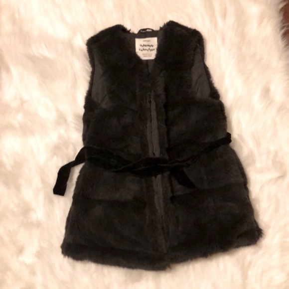 Zara Other - Fur jacket with belt for girls 10Y